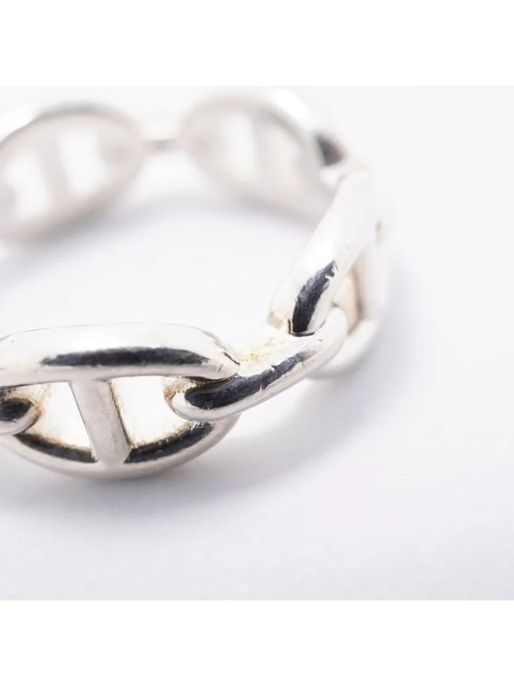 Hermes Ring Enchainee Chaine D'ancre 925 Sterling Silver